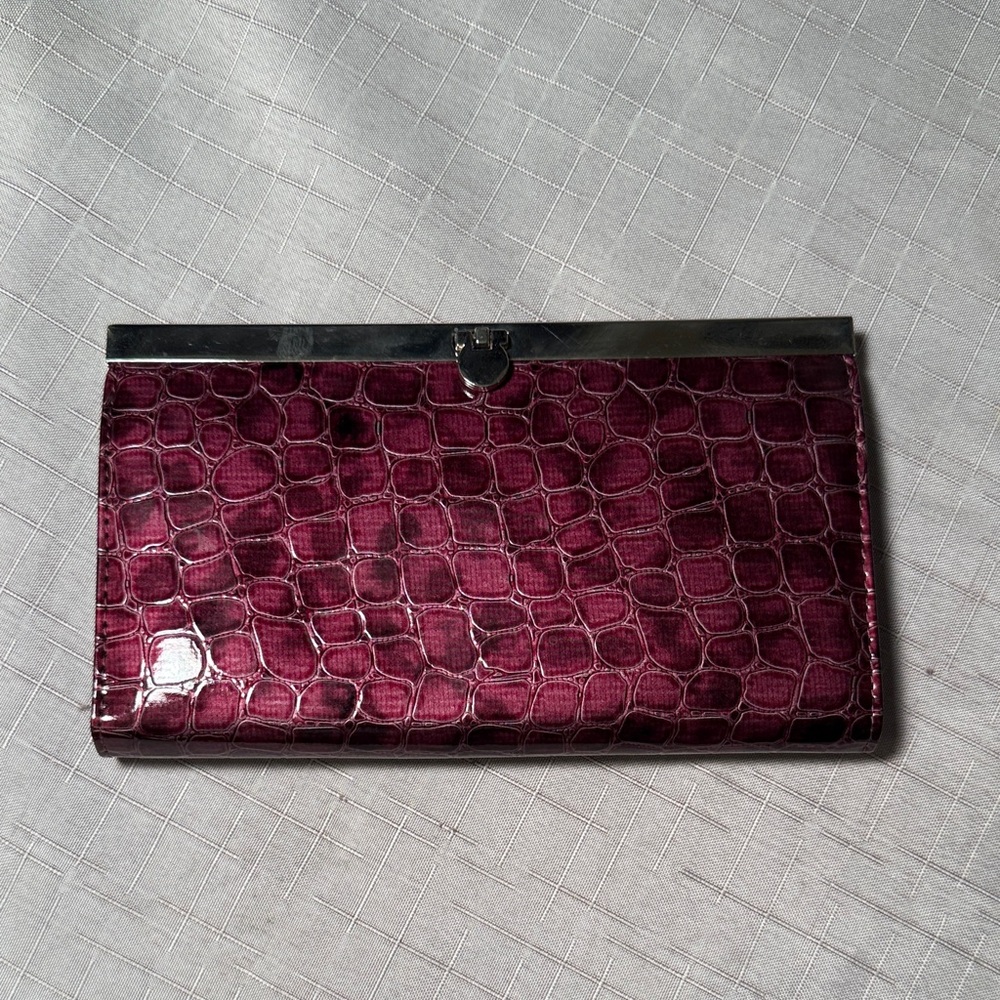 Dress Barn Purple Crocodile-Embossed Wallet